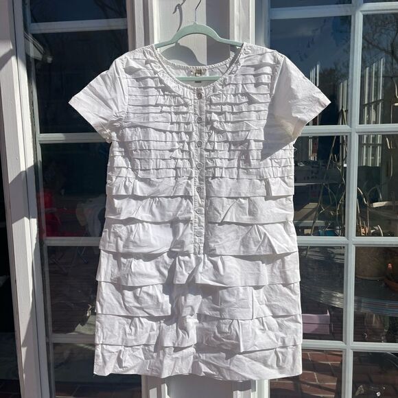 J Crew Carly Ruffle Cotton Dress - Picture 2 of 8